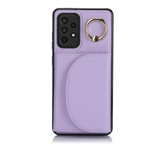 Funda para TelĂ©fono Samsung Galaxy A52 4G / 5G Ym007 con Soporte para Anillo y Tarjeta (PĂșrpura)