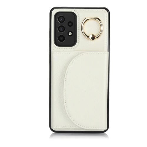 Funda para Teléfono Samsung Galaxy A52 4G 5G Ym007 con Soporte para Anillo y Tarjeta (Blanco)