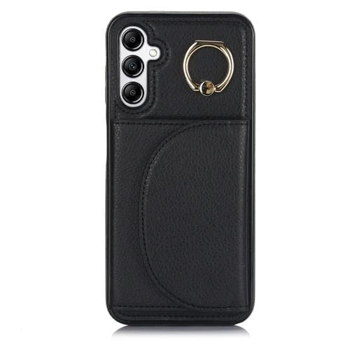 Funda para Teléfono Samsung Galaxy A14 4G 5G Ym007 con Soporte para Anillo y Tarjeta (Negro)