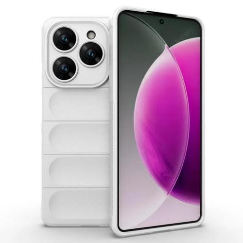 Funda TPU franela para Tecno Spark 20 Pro 4G con Protección Mágica Global (Blanca)