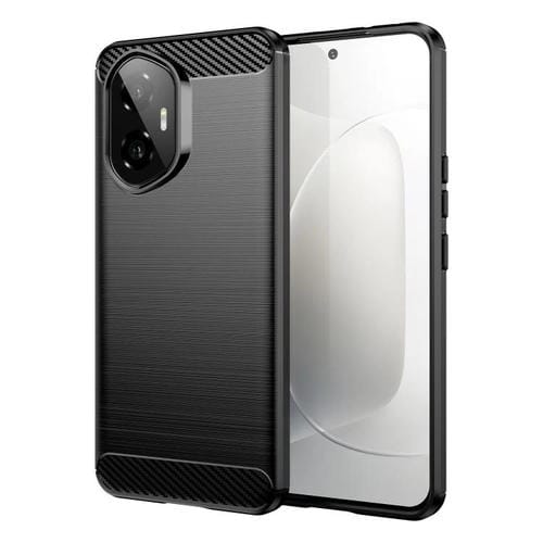 Funda de Teléfono TPU con Textura Cepillada Fibra de Carbono para Honor 300 (Negra)