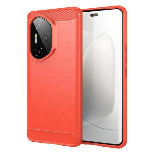 Funda TPU Fibra de Carbono para Honor 300 Pro (Roja) con Textura Cepillada