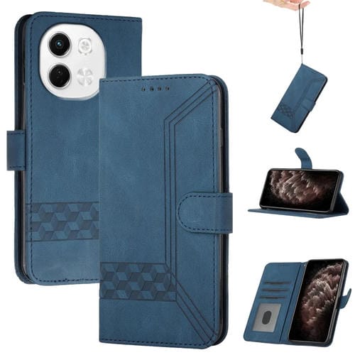 Funda de Cuero con Tapa Cúbica para Tecno Pova 6 Neo 5G y Spark 30 5G (Azul)