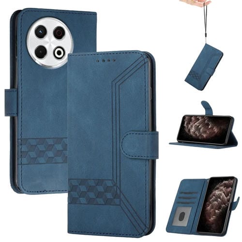 Funda de Cuero con Tapa Cúbica para Tecno Spark 30 Pro 4G (Azul)