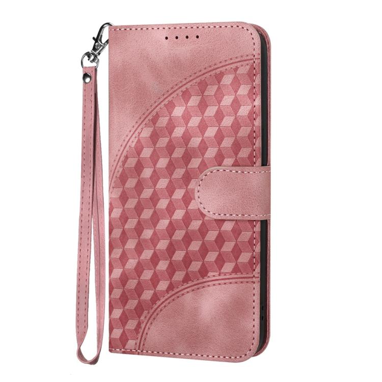 Funda de Cuero con Relieve de Cabeza de Elefante para Infinix Hot 10T/Hot 10S con Cordón (Rosa)