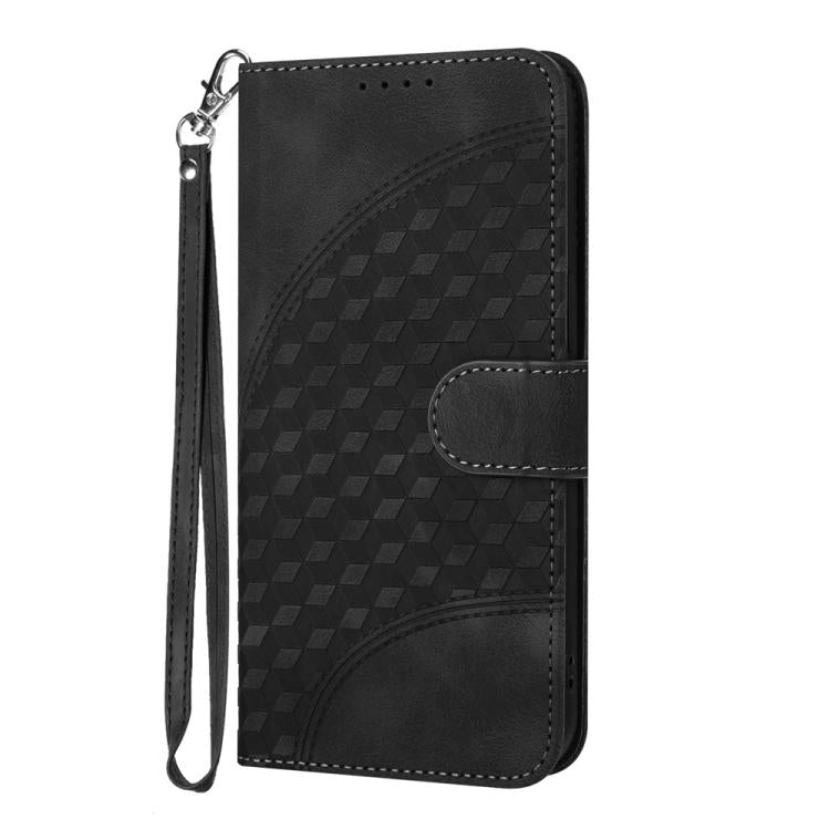 Funda de Cuero con Relieve Cabeza de Elefante para Infinix Smart 6 y Smart 6 HD con Cordón (Negro)
