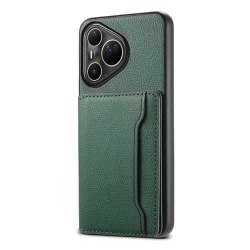 Funda para Huawei Pura 80 Ultra 5G con textura de becerro y diseño de cartera de tarjetas, cobertura total (verde)