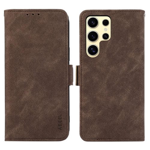 Estuche para Teléfono Abeel Samsung Galaxy S21 Ultra 5G Cuero Rfid Magnético Esmerilado (Marrón)