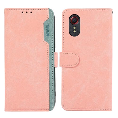 Funda de Cuero Abeel para Samsung Galaxy Xcover 7 Magnética Rfid (Rosa-Cian)