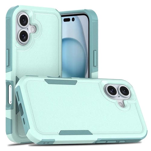 Funda para iPhone 16 2 en 1 PC y TPU (Verde Claro)