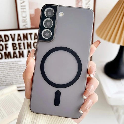 Estuche para teléfono Samsung Galaxy S22 + 5G Ultrafino PC Esmerilado Magsafe (Negro Transparente)