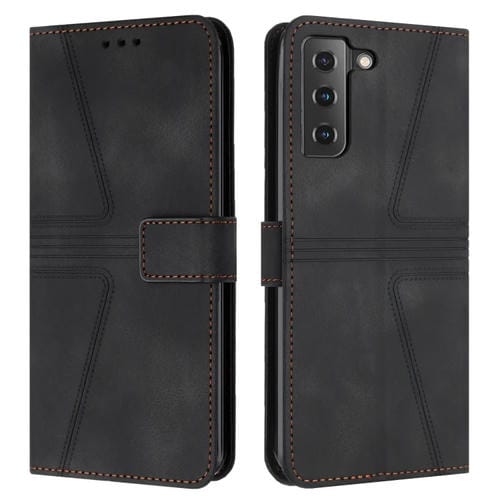 Estuche para Teléfono Samsung Galaxy S22 + 5G Cuero Color Sólido Triangular (Negro)