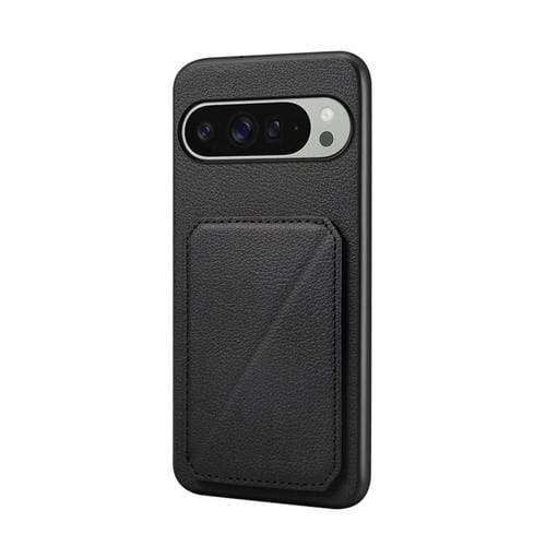Funda para Google Pixel 10 Pro XL D04 con textura de becerro y ranura para dos tarjetas (negro)