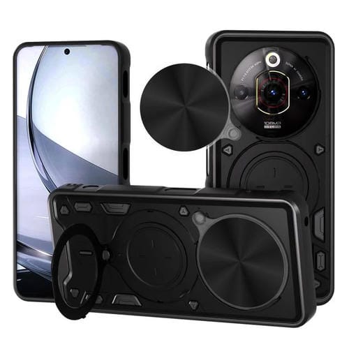 Funda magnética deslizante con textura de CD para ZTE Nubia Focus Pro (negra)