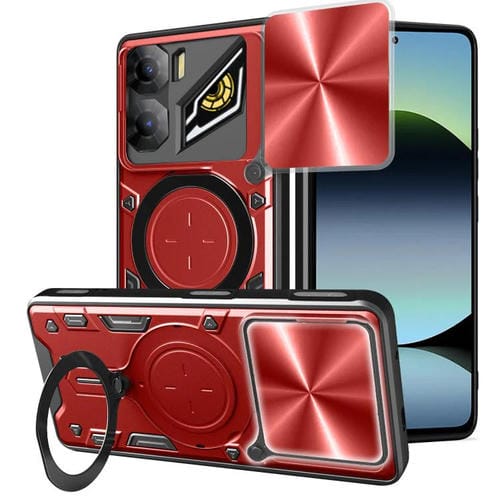 Funda magnética deslizante con textura de CD para ZTE Nubia Neo 3 (roja)