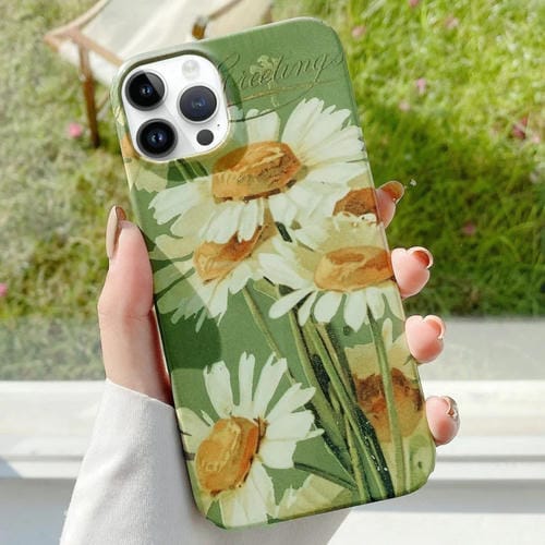 Funda para iPhone 16 Pro PC Barnizado con Agua en Barra (Crisantemo Grande)