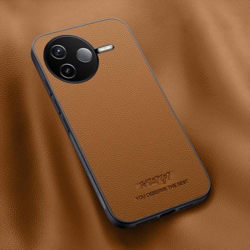 Funda de Cuero Magnética para Teléfono Redmi K80 Huiyi (Marrón)