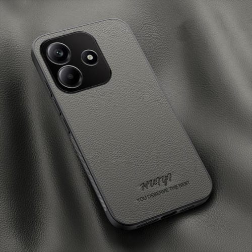 Funda de Cuero Magnética para Teléfono Huiyi Redmi Note 14 5G (Gris)