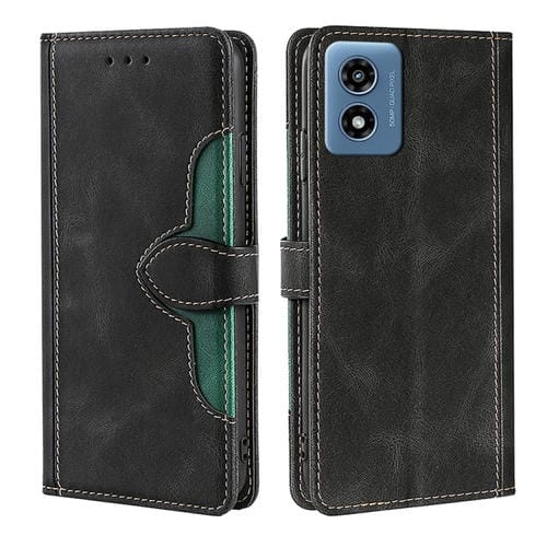 Funda de Cuero con Hebilla Magnética para Motorola Moto G 5G y G Play 5G (2024) (Negro)