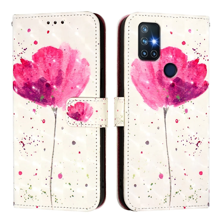 Funda de Cuero con Tapa Horizontal y Pintura 3D para OnePlus Nord N10 5G (Flor)