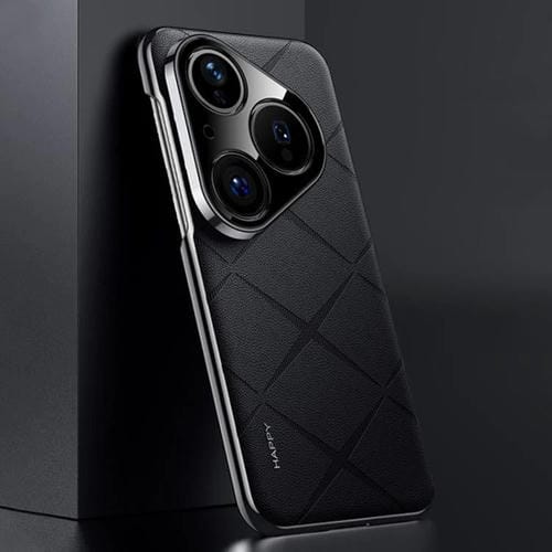 Funda de cuero lisa para Huawei Pura 80 5G (negro)