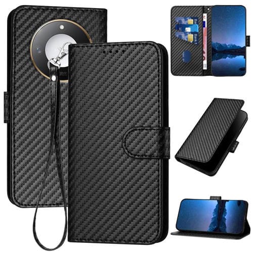 Funda de Cuero con Hebilla de Fibra de Carbono y Cordón para Honor X60/X9C Yx0070 (Negro)