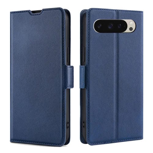 Funda de Cuero con Tapa Horizontal y Hebilla Lateral Ultrafina para Google Pixel 9 (Azul)