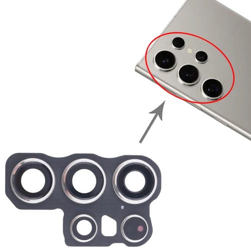 Samsung Galaxy S24 Ultra SM-S928B Rear Camera Lens Cover (10 Pieces) (Silver)