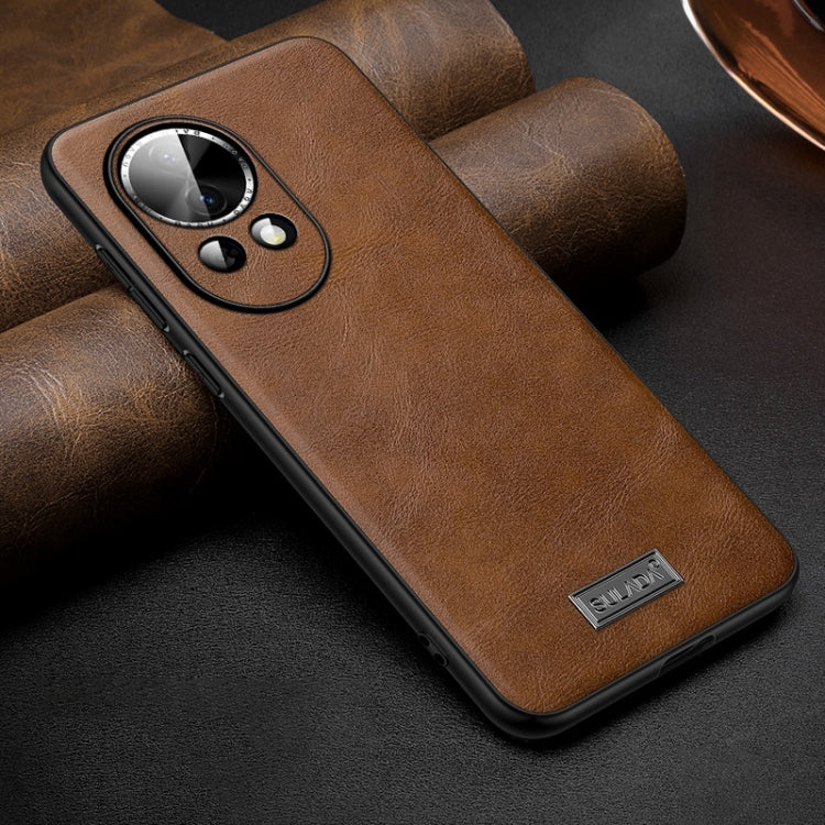 Funda de TelĂ©fono Cuero HĂbrida TPU para Huawei Nova 12 y Nova 13 Sulada (MarrĂłn)