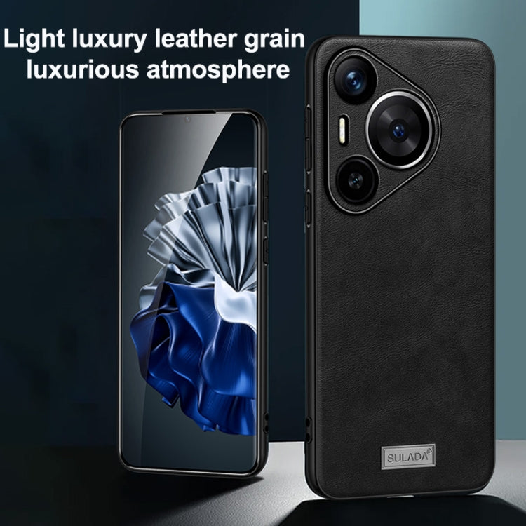 Funda de TelĂ©fono HĂbrida TPU y Cuero para Huawei Nova 13 Pro Sulada (Azul)