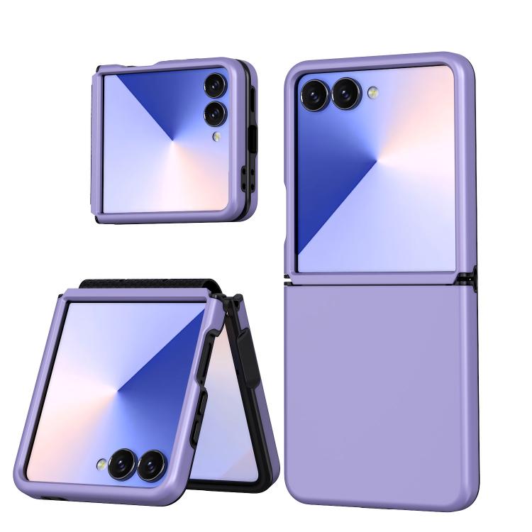 Funda de TPU y PC a prueba de golpes para Samsung Galaxy Z Flip7 5G, con tacto suave (morado)