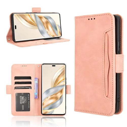 Funda de Piel Textura de Becerro con Ranuras para Tarjetas para Honor X60 Pro 5G / X9C 5G (Rosa)