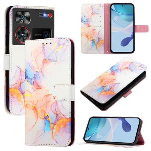 Funda de Cuero con Tapa para ZTE Nubia Z60 Ultra Pt003 Diseño Mármol (Galaxy Marble White)