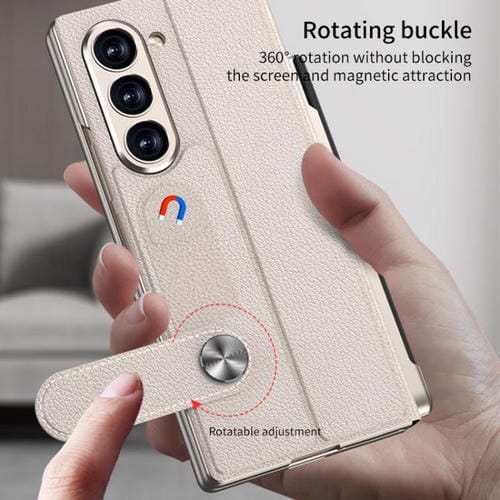 Funda plegable GKK con ranura para bolígrafo (no incluye bolígrafo) para Samsung Galaxy Z Fold7 5G (plateada)