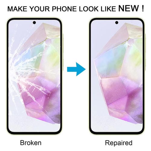 Lente de Cristal Exterior OCA Samsung Galaxy A35 SM-A356B (10 Piezas) Pantalla Frontal