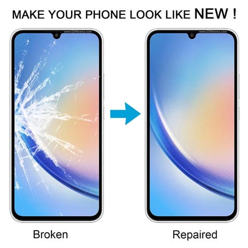 Obiettivo in vetro Schermo esterno anteriore Samsung Galaxy A34 5G SM-A346B (10 pezzi) con adesivo OCA