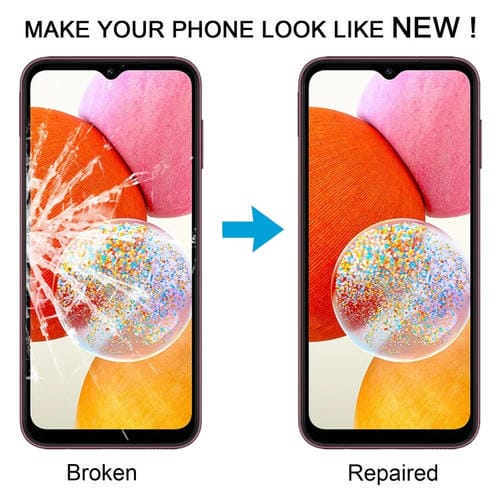 Objectif en verre Samsung Galaxy A14 4G SM-A14F avec adhésif OCA (10 pièces)