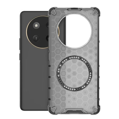 Funda para Teléfono Honor X60 Pro 5G a Prueba de Golpes con Anillo Magnético de Panal (Negro)