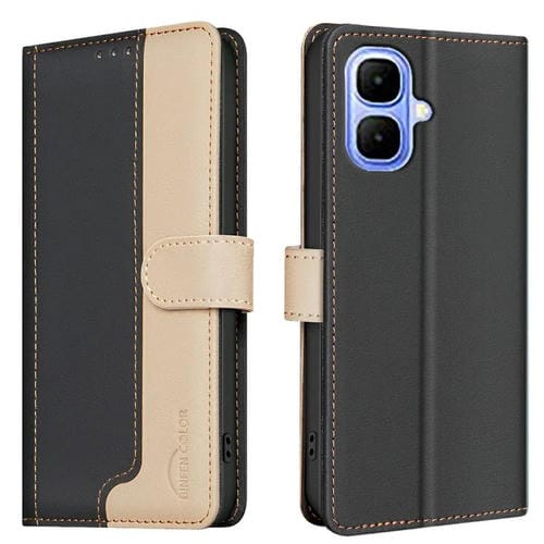 Funda de cuero antirrobo RFID a juego para Infinix Smart 10 4G (negro)