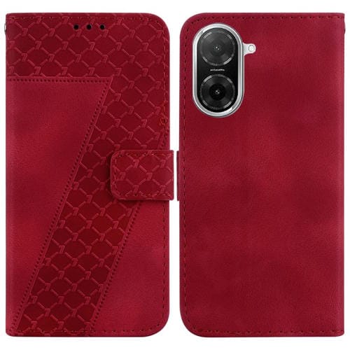 Funda de cuero con relieve de siete formas para Redmi A5 4G (171,7 mm) (roja)