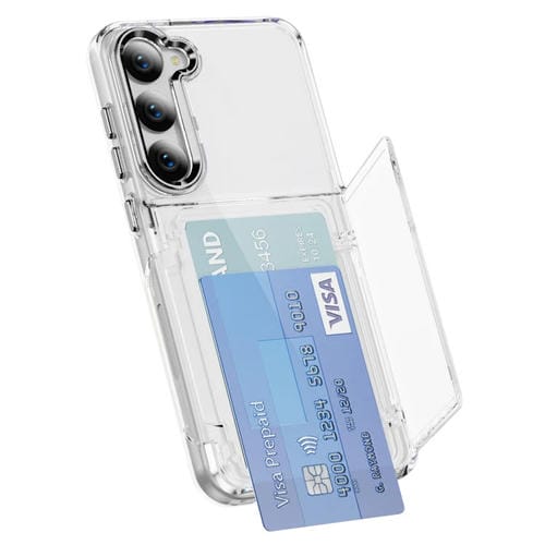 Estuche para teléfono Samsung Galaxy S22 + 5G TPU híbrido acrílico con tarjetero (Transparente)