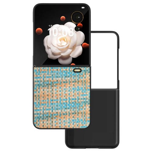 Funda para Honor Magic V Flip con Textura Lattice Color Azul en PU
