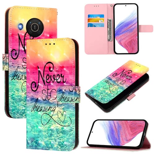 Funda de Cuero con Tapa Horizontal y Pintura 3D para Nokia X20/X10 (Chasing Dreams)