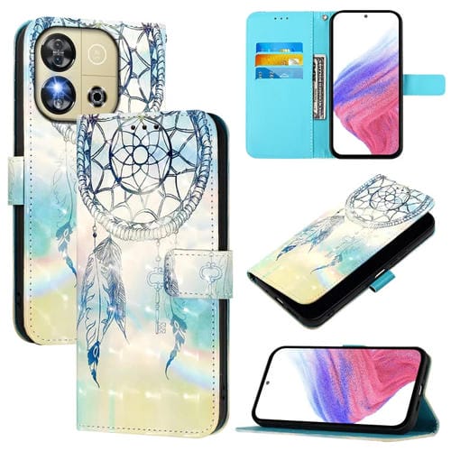 Funda de Cuero con Tapa Horizontal y Pintura 3D para Oukitel C57S (Dream Wind Chimes)