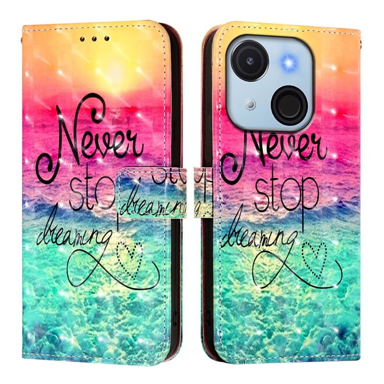 Funda de Cuero con Tapa Horizontal y Pintura 3D para Itel A50C (Chasing Dreams)