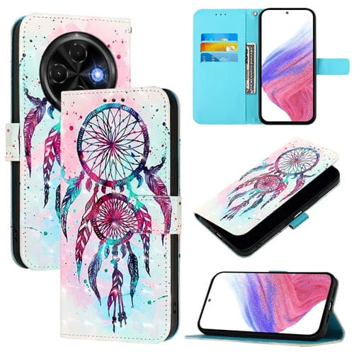 Funda de Cuero con Tapa Horizontal y Pintura 3D para Tecno Spark 30C (Campanas de Viento)