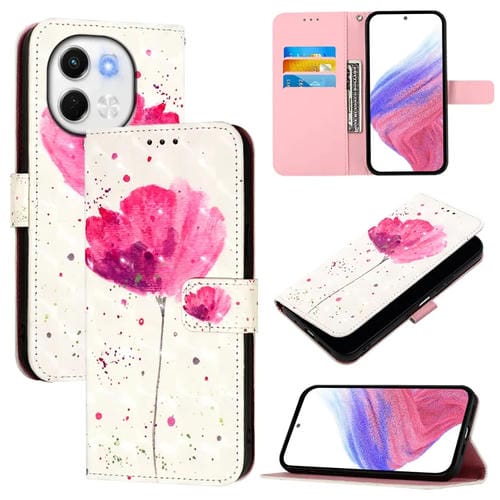 Funda de Cuero con Tapa Horizontal y Pintura 3D para Tecno Spark 30 5G y Pova 6 Neo 5G (Flor)