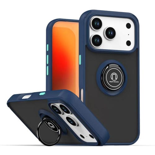 Funda de TPU + PC con anillo para iPhone 17 Pro Q Shadow 1 Series (azul rey)