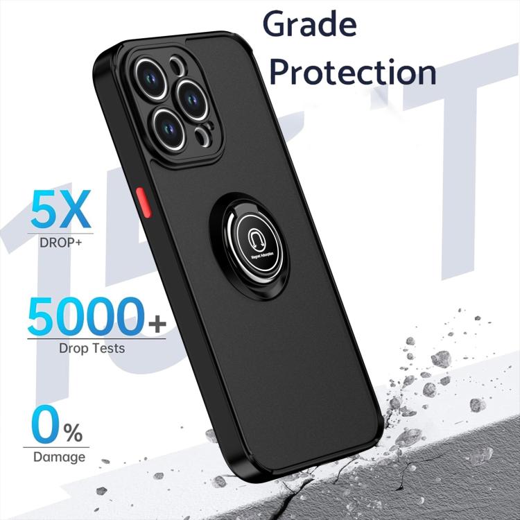 Funda de TPU + PC con anillo para iPhone 15 Pro Max Q Shadow 1 Series (amarilla)