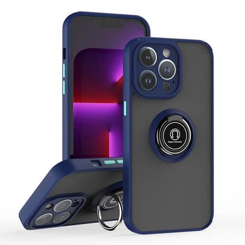 Funda de TPU + PC con anillo para iPhone 13 Pro Q Shadow 1 Series (azul real)
